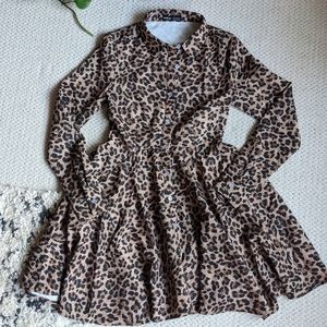 Shein Leopard Print Collared Dress